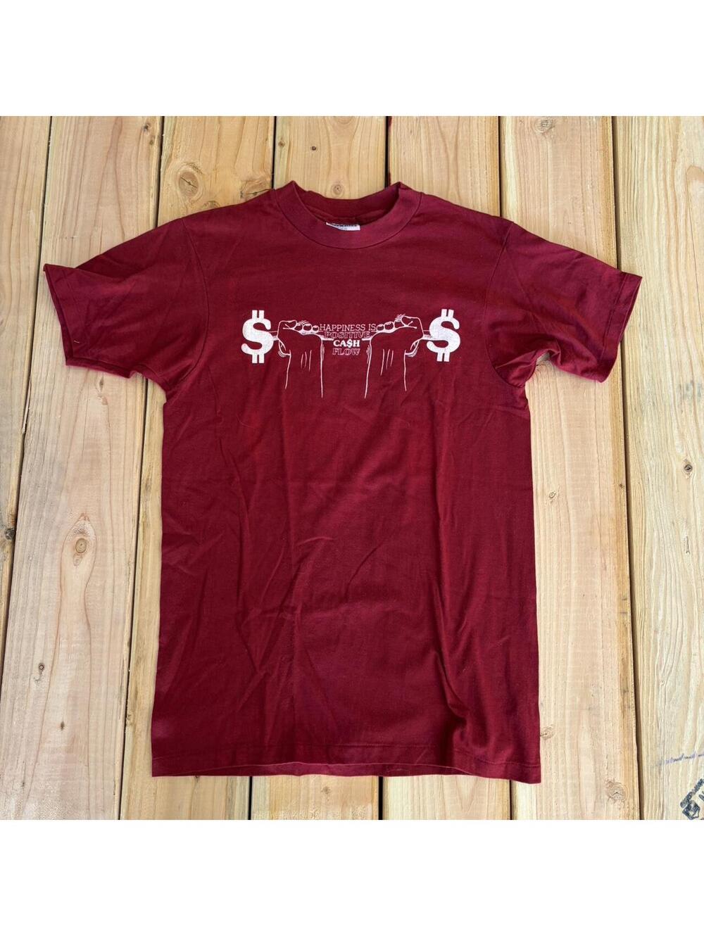 1983 Happiness is positive cash flow funny 80’s tee